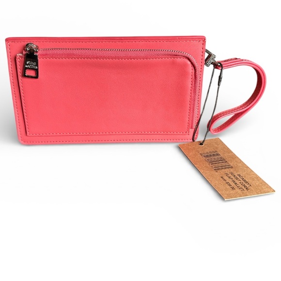 Steve Madden BCabbyy Sunset Coral Faux Leather Flap Wallet/Wristlet/Clutch NWT - Picture 2 of 10